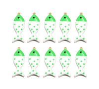 Sweeaau Pendentif poisson double face personnalisable pour la fabrication de bijoux pour collier, boucles d'oreilles, bracelets, pendentif en verre poli à la main, taille unique, Comme décrit, Comme
