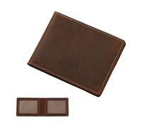 Sweeaau Porte-cartes vintage pour homme en cuir synthétique avec fente pour permis de conduire, organisateurs de navetteurs vintage en cuir PU pour hommes, Horizontal 2 cartes, Beauté de masse