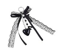 Sweeaau Porte-clés en forme de cœur avec joli nœud - Chaîne de voiture créative - Ballerines - Ornements de sac de ballet - Porte-clés en forme de cœur pour sac de voiture, Q1876 4