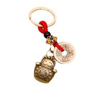 Sweeaau Porte-clés porte-bonheur en forme de chat imitation laiton - Design élégant - Symbole de la bonne fortune et de la richesse
