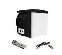 Sweeaau Réfrigérateur de voiture compact 12 V capacité 6 L avec sangle de refroidissement à faible bruit ABS Réfrigérateur portable pour les voyages en plein air Réfrigérateur portable avec cordon