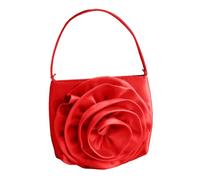 Sweeaau Sac de soirée floral d'inspiration orientale, sac à main luxueux avec chaîne pour mariage ou fête, sac à main élégant, Rouge, One Size