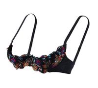 Sweeaau Soutien-gorge balconnet pour femme avec effet push-up 1/4 coupe en dentelle, sous-vêtements en dentelle avec armatures, coupe basse, nœud, bralette, lingerie à étagère en dentelle, 90C