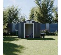 sweeek - Abri de Jardin en métal - Houtland. 2.71 m² Anthracite - Cabane à Outils avec Double Portes coulissantes. kit de Fixation Sol Inclus. L 213 x P 131 x H 185cm