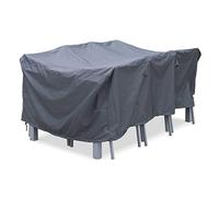 Housse de protection 175x124cm gris foncé polyester pour tables de jardin Chicago, Orlando Bergamo