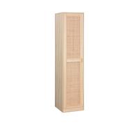 sweeek - Armoire Dressing cannage et Effet Bois. Garde-Robe 1 Porte. 5 étagères H180cm