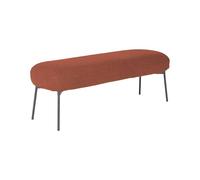 sweeek - Banc. Bout de lit avec revêtement Bouclette texturée. Rouille. Pieds en métal Noir. L 120 x P 41 x H 42.5cm