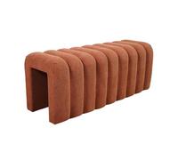sweeek - Banc. Bout de lit Blanc Contemporain en Tissu Orange