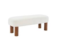 sweeek - Banc / Bout de lit. pieds en bois d'hévéa et tissu bouclette