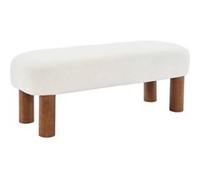 Banc, bout de lit bois d'hévéa et bouclette Fujo