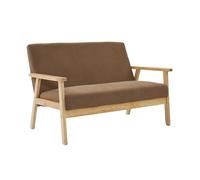 sweeek - Banquette canapé 2 Places en Bois et Tissu Velours côtelé Coloris Taupe. Isak. L 114 x P 69.5 x H 73cm