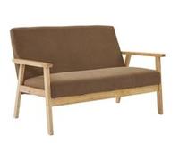 sweeek | Banquette canapé 2 places en bois et tissu velours côtelé coloris taupe Isak L 114 x P 695 x H 73cm Taupe G