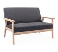 Banquette canapé en bois et tissu gris foncé. Isak. L 114 x P 69.5 x H 73cm