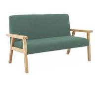 sweeek - Banquette canapé Enfant en Bois et Velours côtelé Kaki. Isak. L 84 x P 43.5 x H 50cm