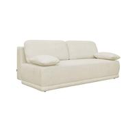 sweeek - Banquette Convertible 3 Places Bouclette avec Coffre de Rangement Blanc cassé - L 192 x P 100 x H 81cm - Nelson