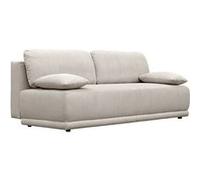 sweeek | Banquette convertible 3 places velours côtelé greige avec coffre de rangement - L 192 x P 100 x H 81cm -Nelson G