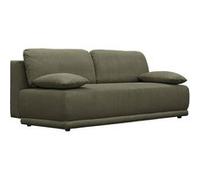 Banquette convertible 3 places velours côtelé kaki avec coffre de rangement - L 192 x P 100 x H 81cm -Nelson