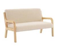 sweeek Banquette scandinave enfant en bois et tissu bouclette beige 2 places Beige