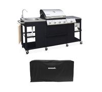 sweeek - Barbecue au gaz D'Artagnan cuisine extérieure 5 brûleurs évier avec housse