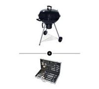 Barbecue charbon de bois Georges + mallette d'ustensiles 18 accessoires