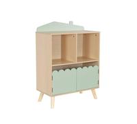 sweeek - Bibliothèque Enfant 2 étagères 2 Portes. Vert