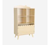 sweeek - Bibliothèque Enfant Naturelle 2 Portes et 4 étagères