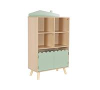 sweeek - Bibliothèque Enfant Verte 2 Portes et 4 étagères
