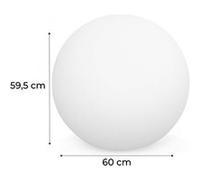 Boule lumineuse LED ? 60cm 16 couleurs, étanche, recharge sans fil avec télécommande