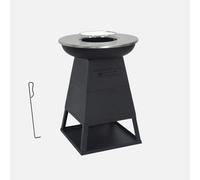 sweeek - Brasero Barbecue Ø59cm Noir avec Grille de Cuisson et Espace de Rangement - Izalco