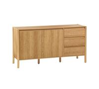 sweeek - Buffet décor Bois 2 Portes 3 tiroirs 150cm Naturel - 150 x 42 x 78.5 cm - Harmony