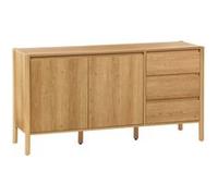 sweeek | Buffet décor bois 2 portes 3 tiroirs 150cm naturel - 150 x 42 x 785 cm - Harmony G