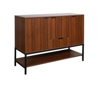 swe uffet décor bois de noyer et métal 3 portes 110cm WALNUT