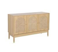 Buffet décor bois et cannage 3 portes 120cm JUDITH
