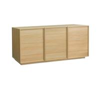 sweeek - Buffet Effet Bois 3 Portes Naturel L 160 x P 43 x H 75cm - Kuba