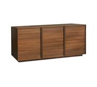 sweeek - Buffet Effet Bois 3 Portes Noyer L 160 x P 43 x H 75cm - Kuba