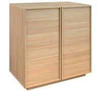 sweeek | Buffet effet bois naturel 2 portes 80 cm 4 compartiments - L 80 x P 43 x H 85cm - Kuba G