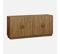 Buffet exotique décor bois de manguier rainuré 4 portes 160cm Celian