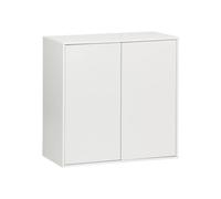 sweeek - Buffet. Module de Rangement Blanc décor Bois 2 Portes L 70 x P 35 x H 70 cm - Kompo