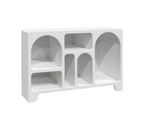 Buffet organique 6 compartiments effet bois blanc 120cm