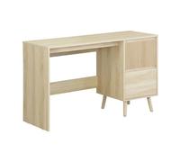 sweeek Bureau avec 2 tiroirs LINEAR L 120 x P 48 x H 75cm Naturel