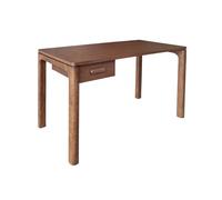 sweeek - Bureau Bois d'hévéa placage chêne 1 tiroir Noyer - L 120 x l 60 x H 75 cm - Garance