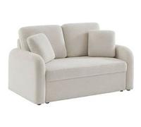 Canapé 2 places cosy rond. tissu bouclettes blanches. Milano. L 150 x P 85 x H 85cm