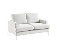 sweeek - Canapé 2 Places en Tissu Blanc cassé L 143 x P 90 x H 89cm - Hans