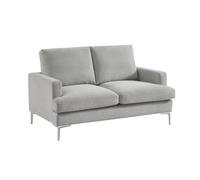sweeek - Canapé 2 Places en Tissu Gris Clair L 143 x P 90 x H 89cm - Hans