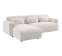 Canapé 3 places. angle gauche. tissu bouclette. Wallas. L 196 x P 151 / 91 / x H 73cm