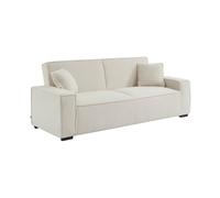 sweeek - Canapé 3 Places Convertible en Tissu Bouclette crème