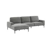 sweeek - Canapé 3 Places Gris foncé Angle Gauche et Structure/piètement métal Noir