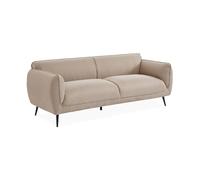 sweeek - Canapé 3 Places Tissu Beige et Pieds métal Noir