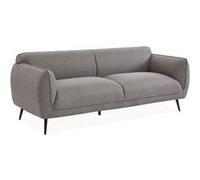 Canapé 3 Places Tissu Gris Clair Et Pieds Métal Noir Gris