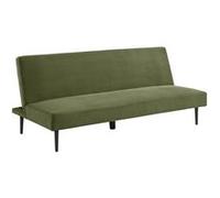 sweeek | Canapé banquette convertible 3 places velours côtelé kaki piétement métal L 180 x P 100 x H 745 cm - Max G